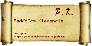Padács Klemencia névjegykártya